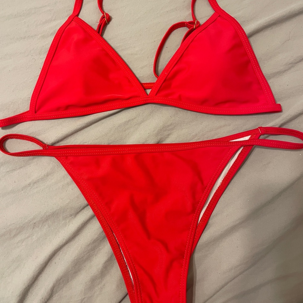 red shein bikini